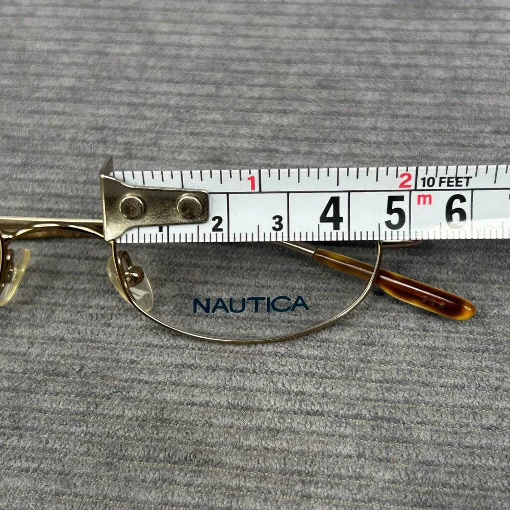 Nautica N7095 020 Gold Oval Y2k Eyeglass Frames 46-19-135 Metal Glasses